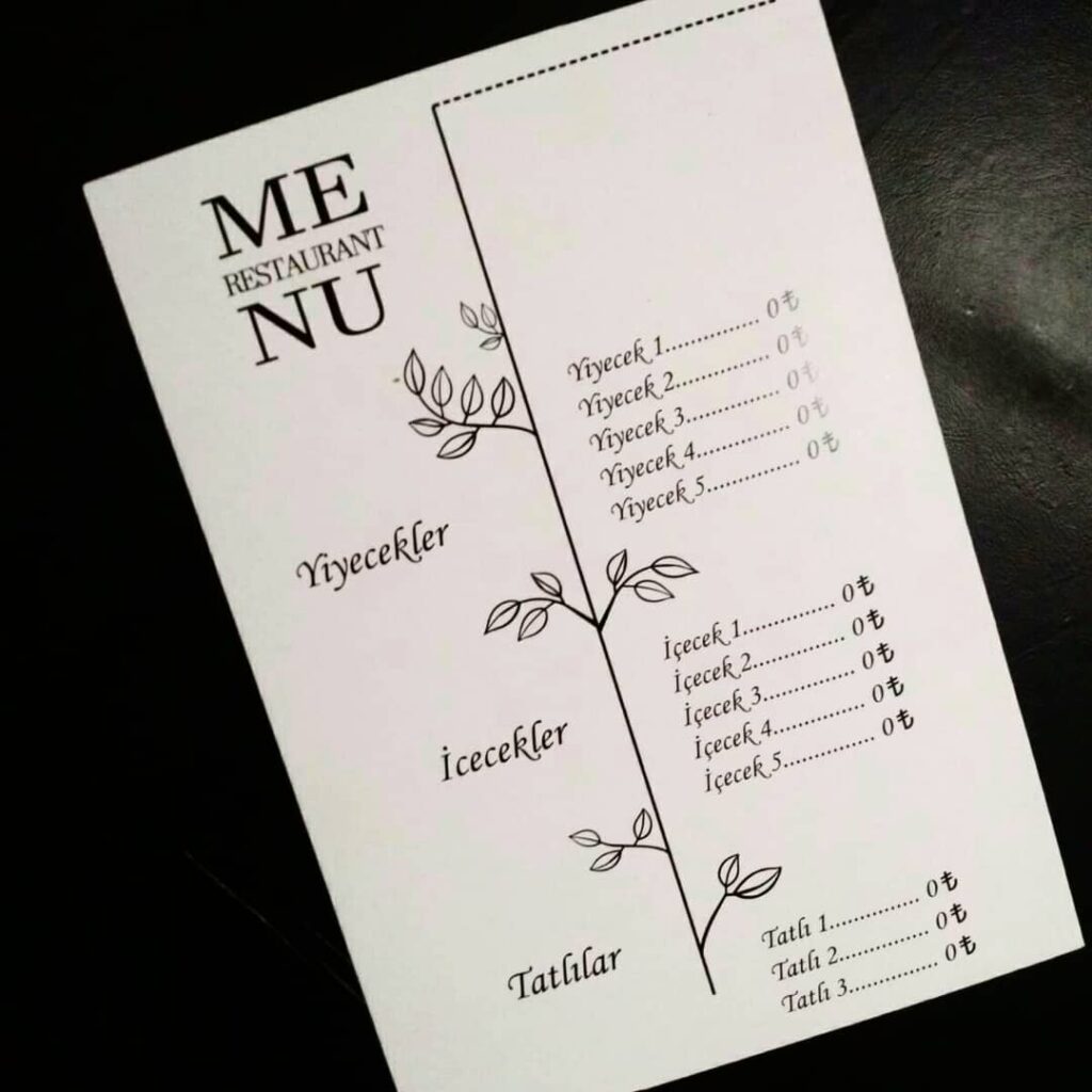 Örnek Menü Tasarımları 11