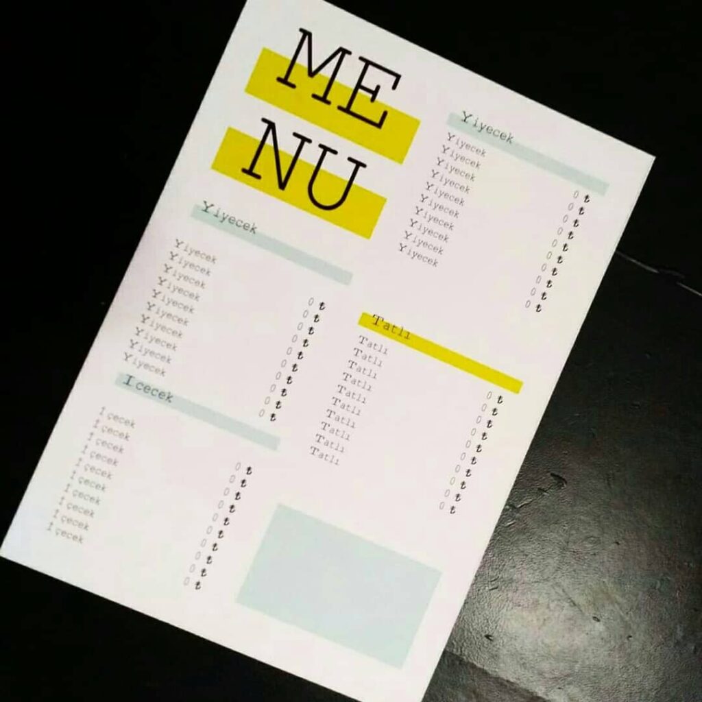 Örnek Menü Tasarımları 16