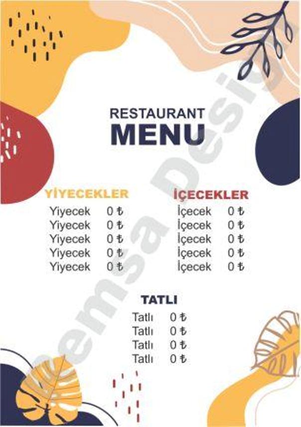 Örnek Menü Tasarımları 9