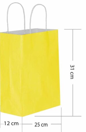 Sarı Renk Kraft Kağıt Poşet 25×31