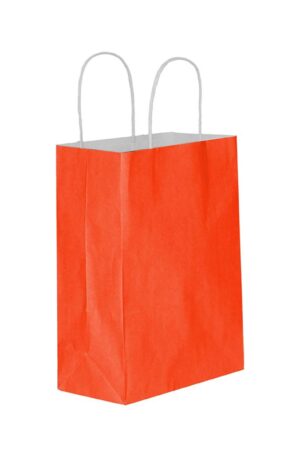 Büküm saplı kırmızı kraft poşet 18x24x8
