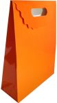 El geçmeli turuncu hediyelik karton çanta